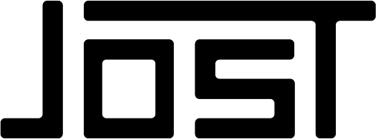 Logo des Unternehmens JOST in schwarzer Schrift