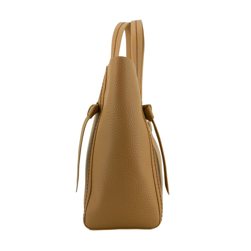 Visona Vittoria große Handtasche in Tan, Seitenansicht